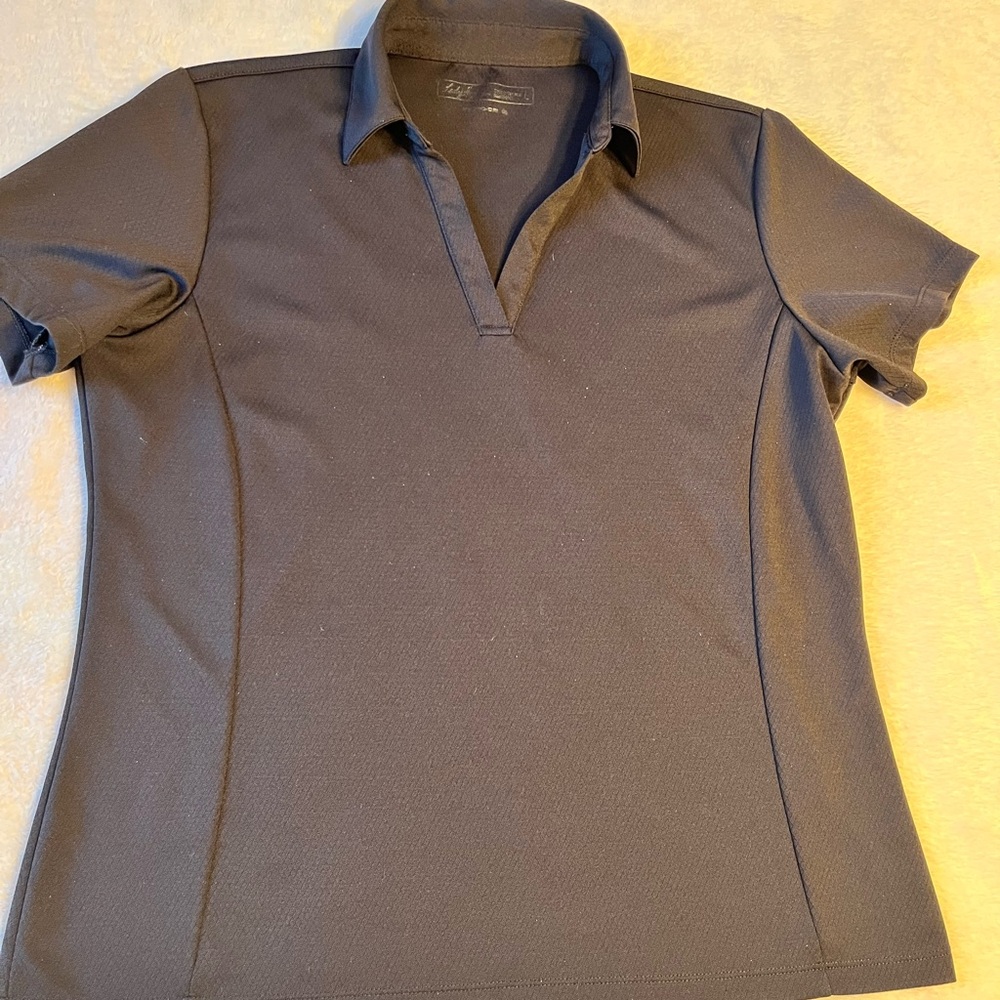 Lady Hagen Black Golf Polo Shirt Womens Large Moisture Wicking Short Sleeve